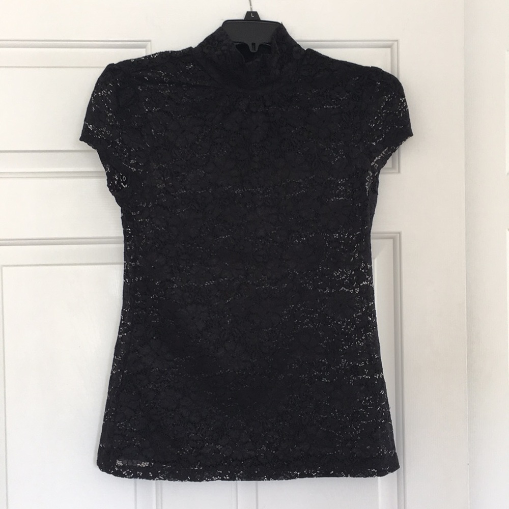Express black stretch lace top. Size Large.